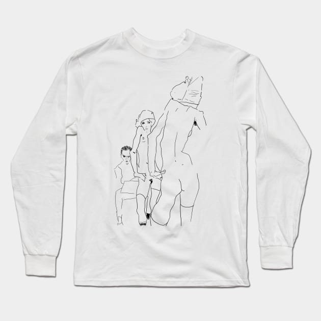 Egon Schiele Long Sleeve T-Shirt by Antho